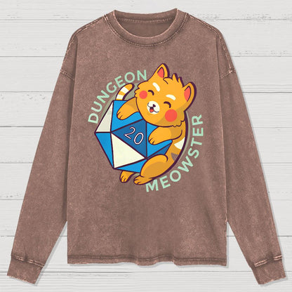 Dungeon Meow Washed Long Sleeve Tee