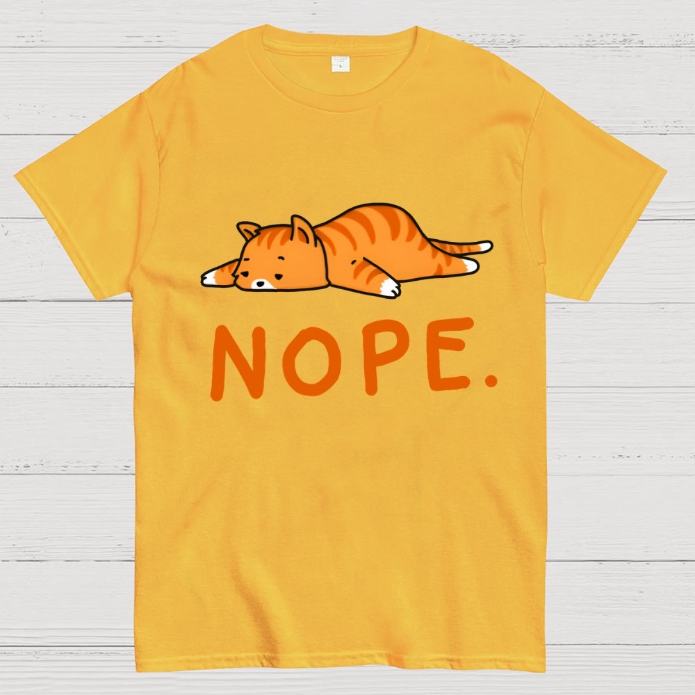 Nope Lazy Cat Geek T-Shirt