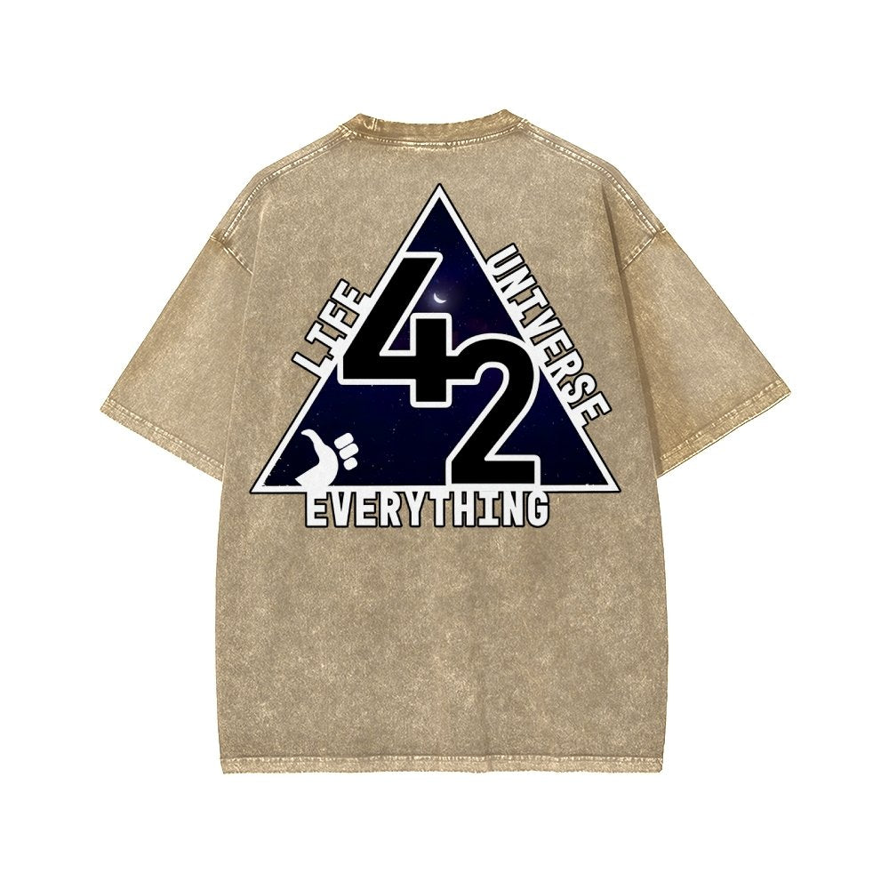 The Answer To The Ultimate Question Of Life The Universe And Everything Is 42. Washed T-shirt