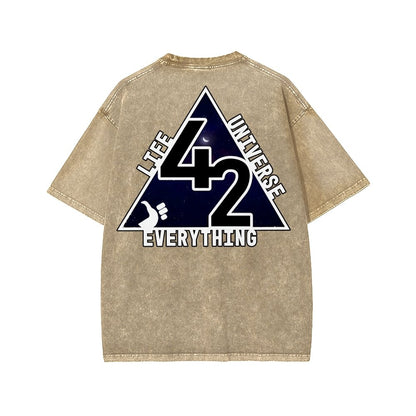 The Answer To The Ultimate Question Of Life The Universe And Everything Is 42. Washed T-shirt