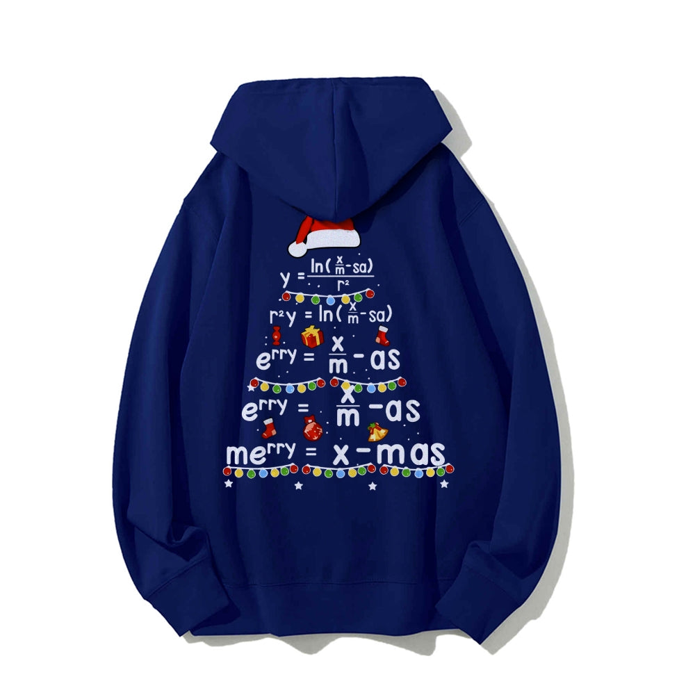 Christmas Math Printed Back Unisex Cotton Hoodie
