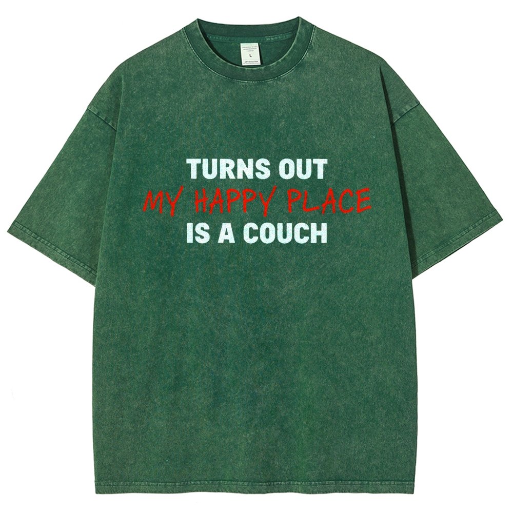 My Happy Place Is A Couch Vintage Distressed T-shirt