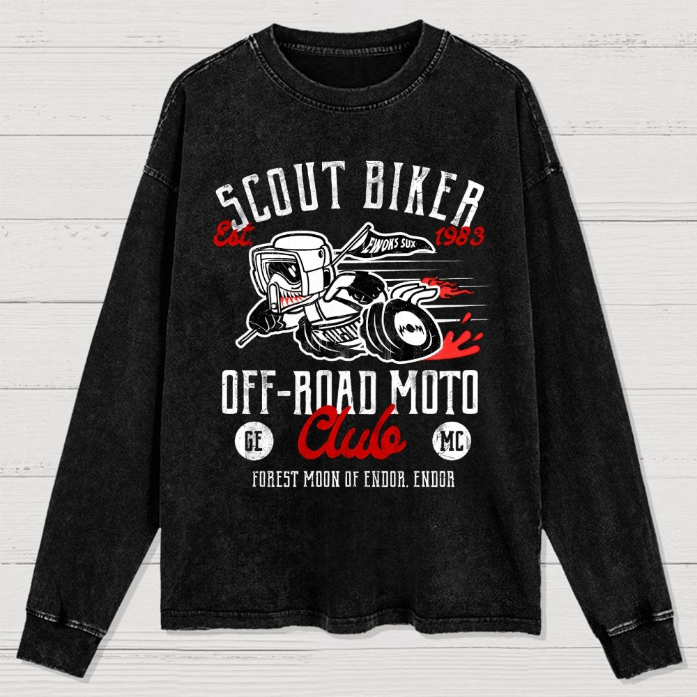 Scout Biker Club Washed Long Sleeve Tee