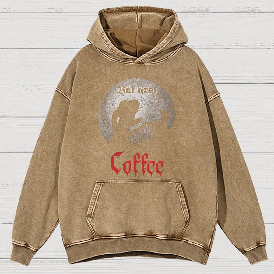 But First, Coffee Vintage Distressed Hoodie