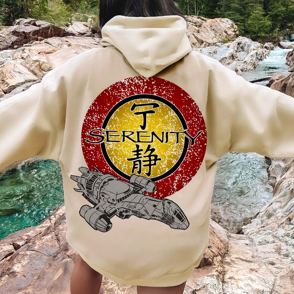 Firefly Mysterious Spacecraft Printed Back Cotton Hoodie