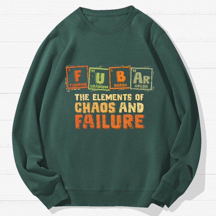 Elements Of Chaos And Failure Geek Cotton Sweatshirt