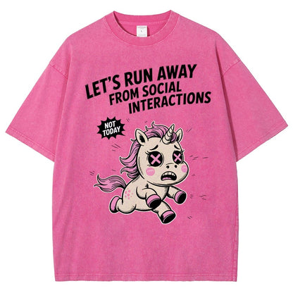 Let's Run Away Vintage Distressed T-shirt
