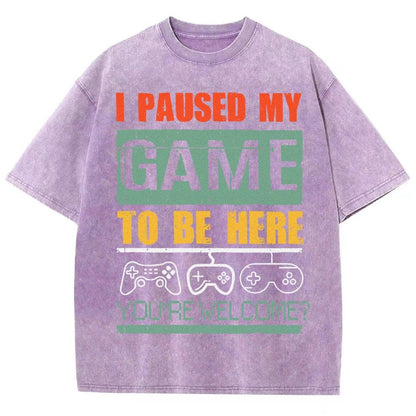 I Paused My Game To Be Here Vintage Distressed T-shirt