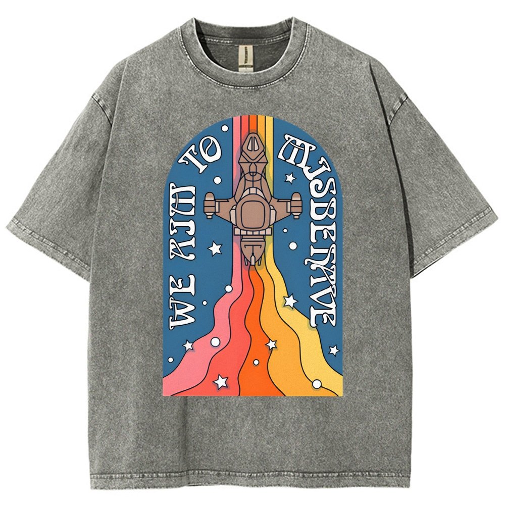 Psychedelic Aim to Misbehave Vintage Distressed T-shirt