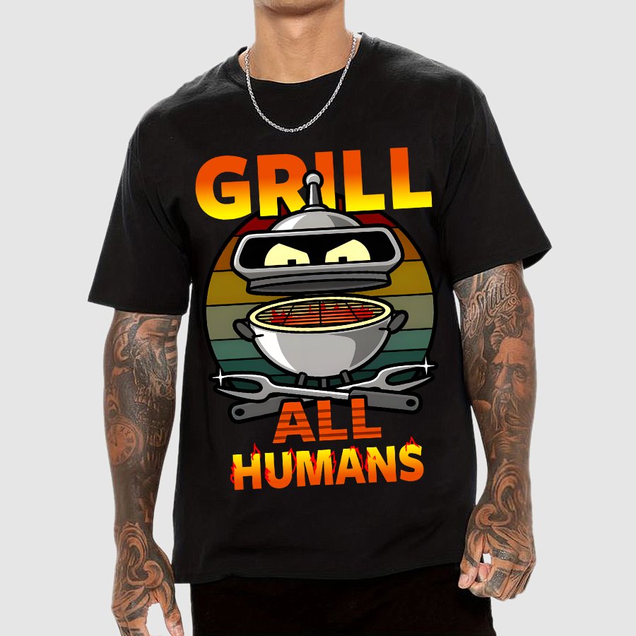 Grill All Humans Geek T-Shirt