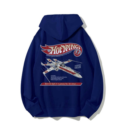 Hot Wings Rebel Printed Back Unisex Cotton Hoodie
