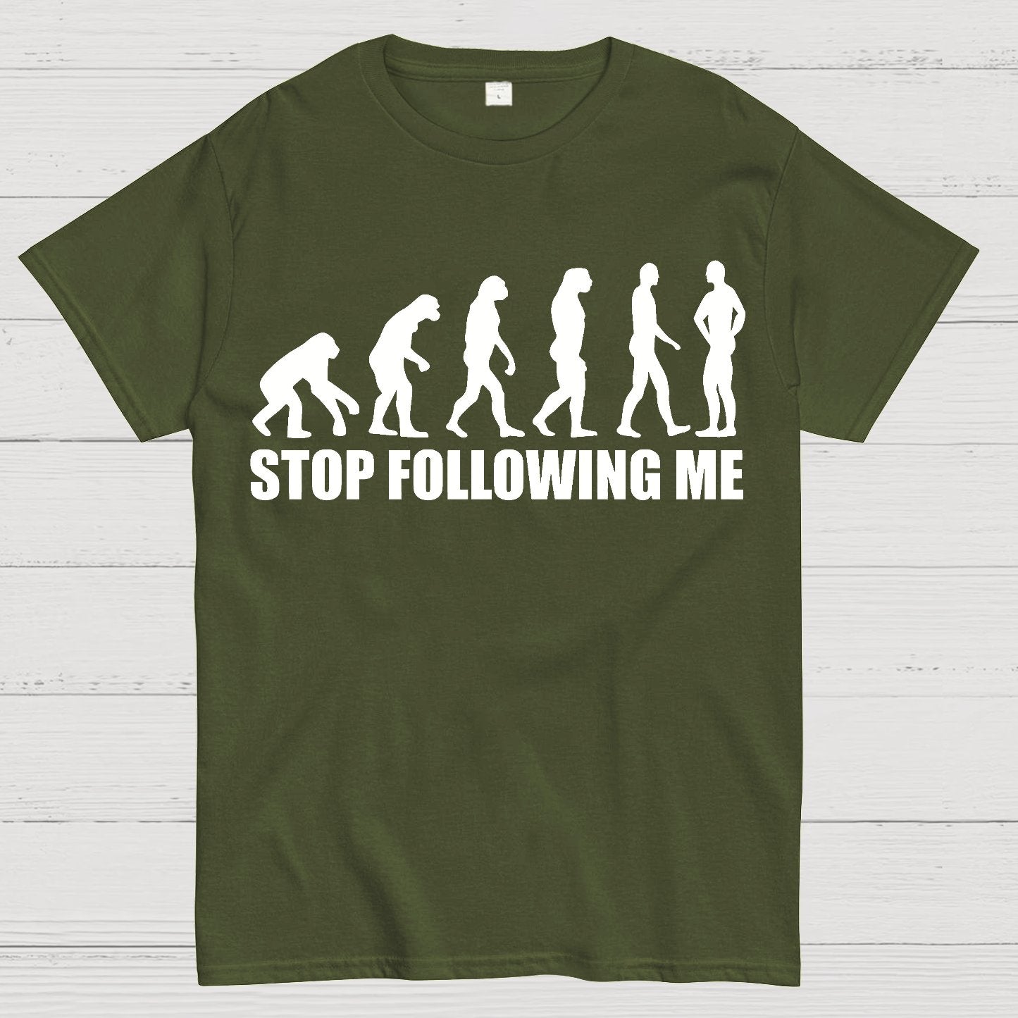 Stop Following Me Evolution Funny Geek T-Shirt