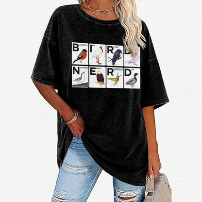 Bird Nerd Watching Vintage Retro Birdwatching Vintage Distressed T-shirt