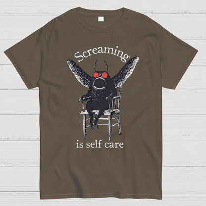 Mothman Screaming Is Self Care Geek T-Shirt