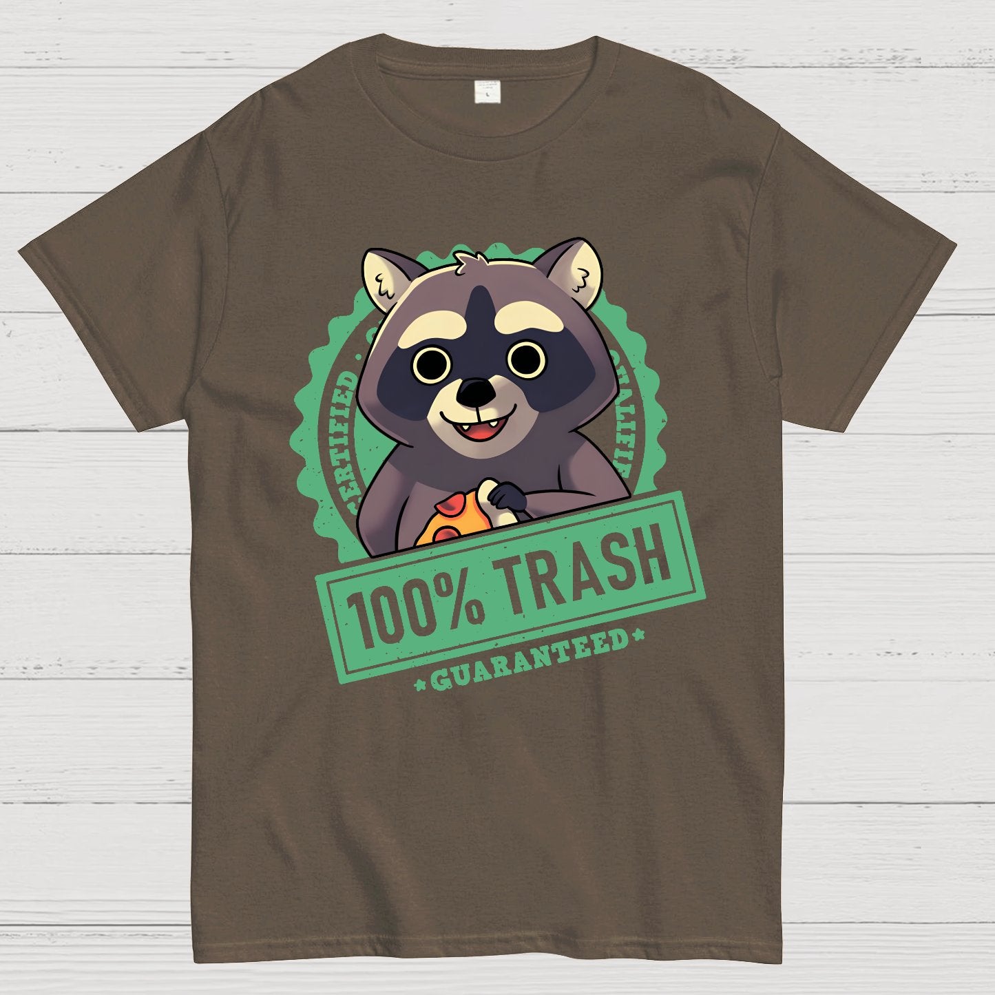 100% Cute Trash Panda Raccoon Seal Geek T-Shirt