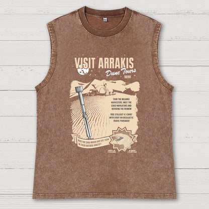 Visit Arrakis Vintage Distressed Washed Tank