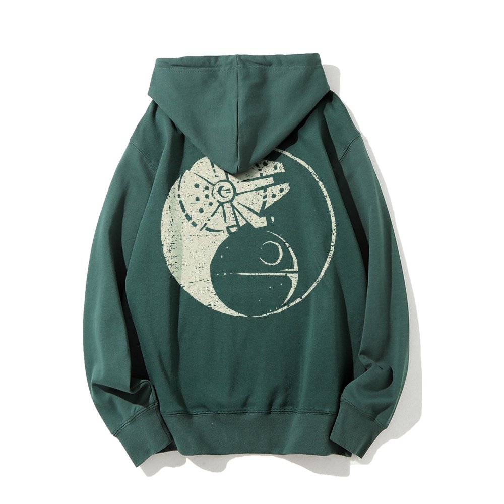 Balancing The Power Geek Printed Back Unisex Cotton Hoodie