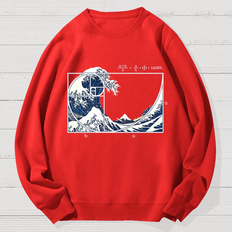 The Great Fibonacci Wave Science Geek Cotton Sweatshirt