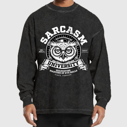 Sarcasm University Washed Long Sleeve Tee