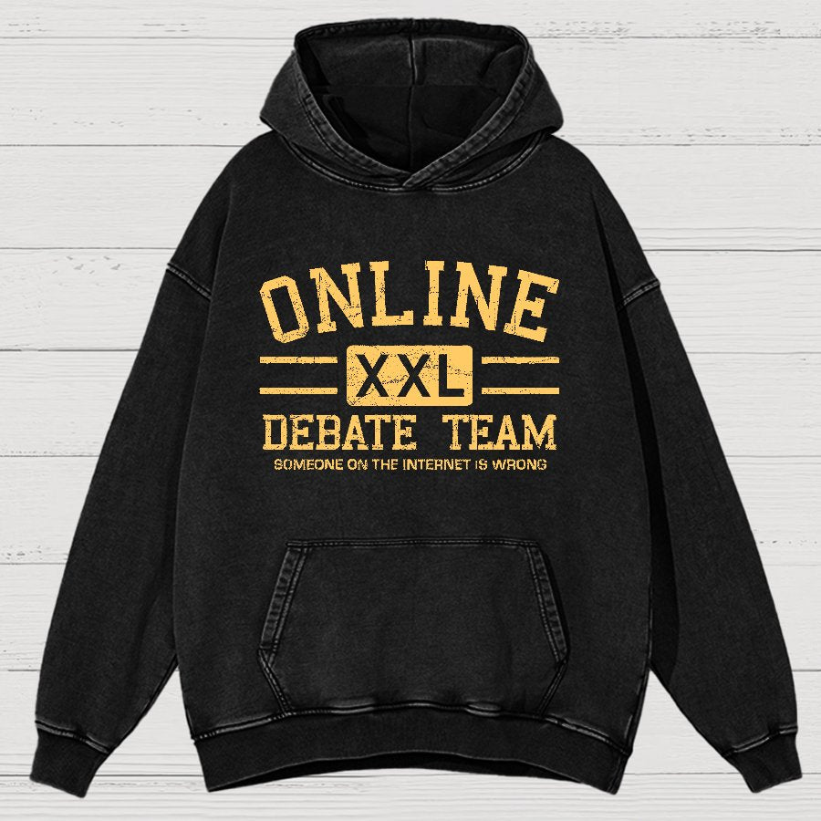 Online Debate Team Vintage Distressed Hoodie