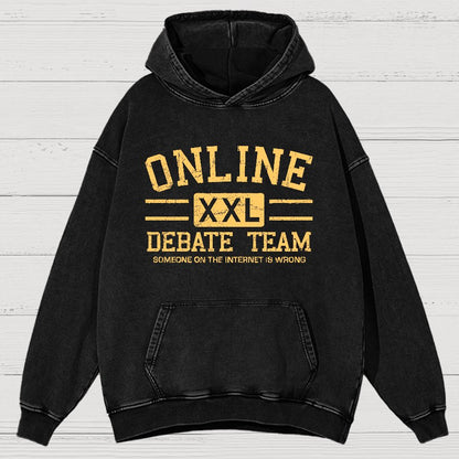Online Debate Team Vintage Distressed Hoodie