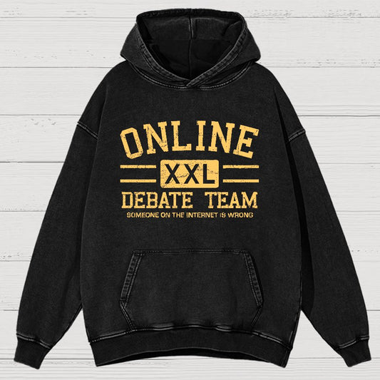Online Debate Team Vintage Distressed Hoodie