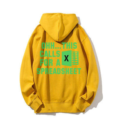 Ohh...This Calls For A Spreadsheet Printed Back Unisex Cotton Hoodie