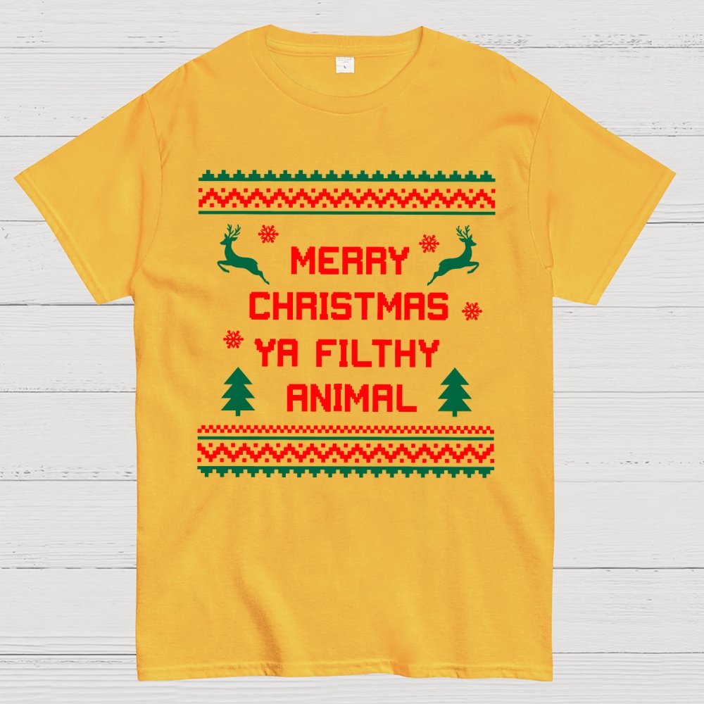 Merry Christmas Ya Filthy Animal  funny Geek T-Shirt