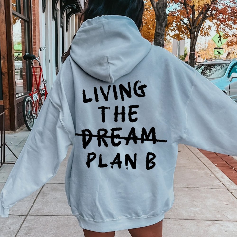Living Plan B Printed Back Unisex Cotton Hoodie