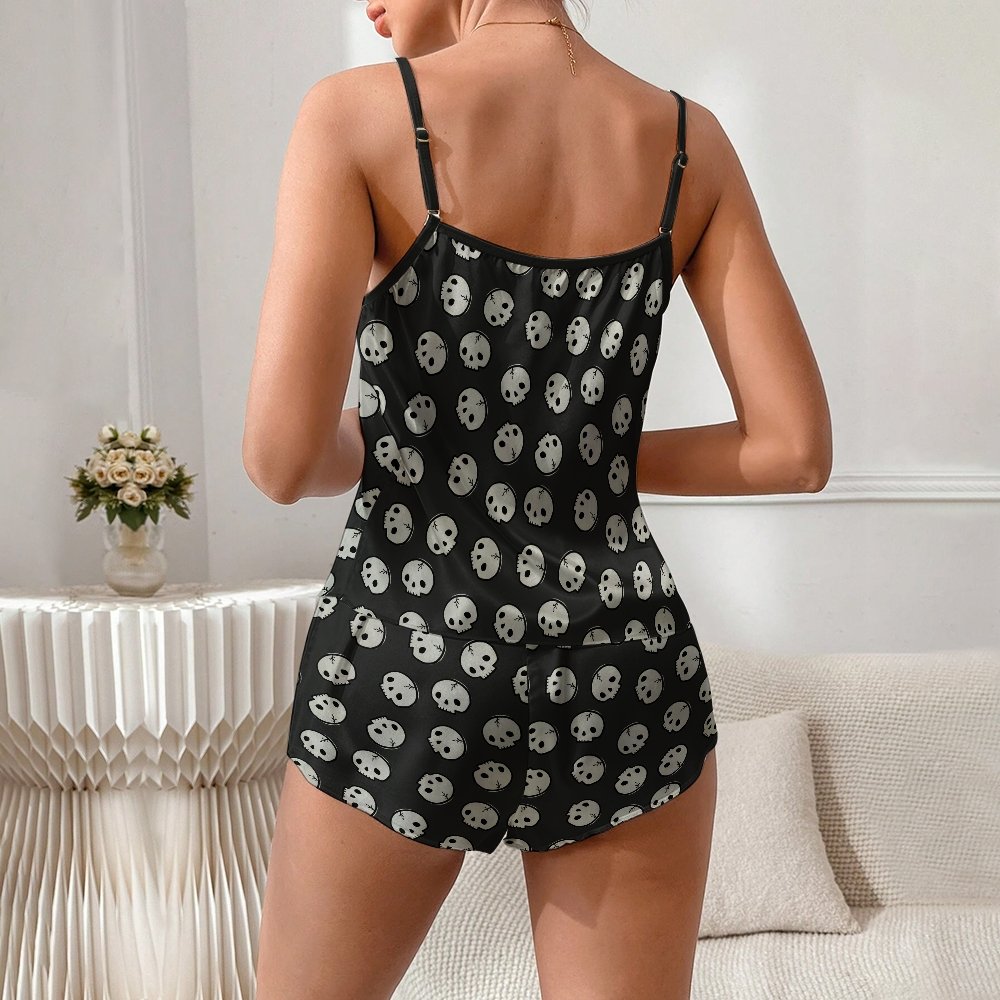 Skull Women's Geek Suspender Cami Set