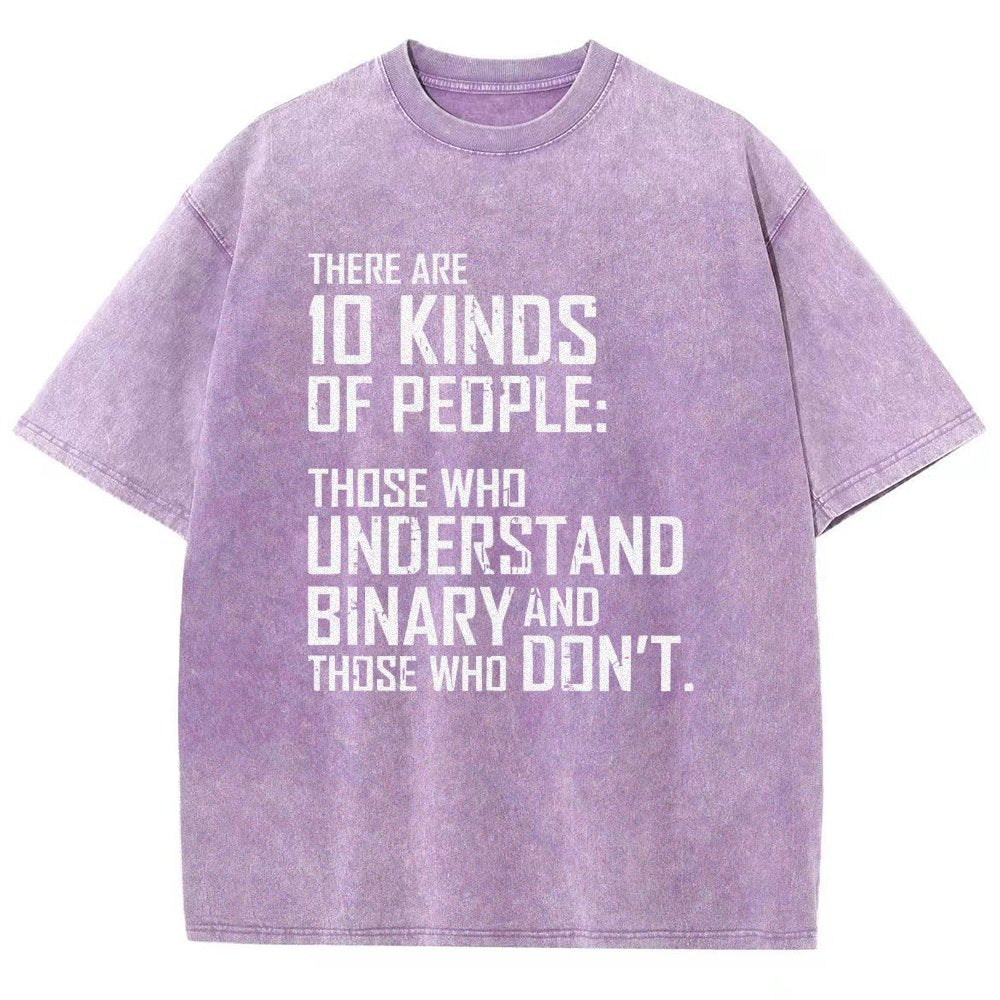 10 Kinds Of People Binary Vintage Distressed T-shirt