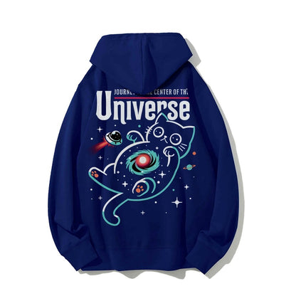 Journey to the Center of the Universe Geek Printed Back Cotton Hoodie