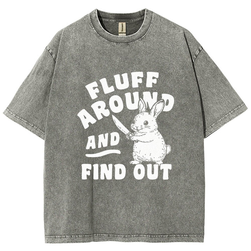 Fluff Around And Find Out Rabbit Vintage Distressed T-shirt
