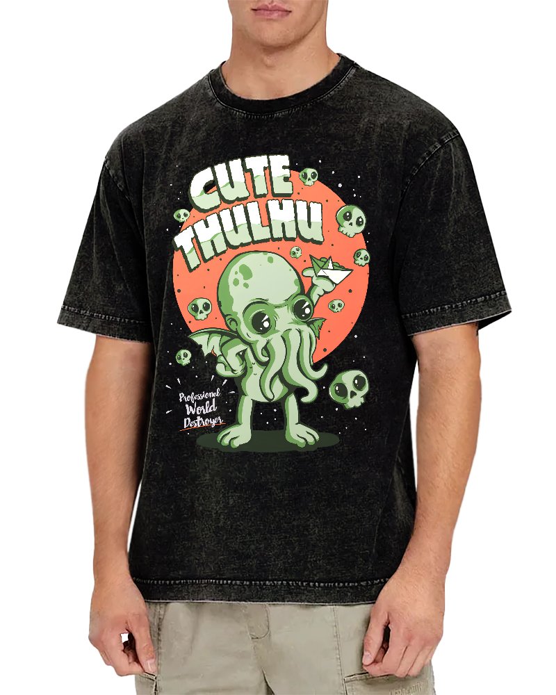 Cute Cthulhu Vintage Distressed T-shirt