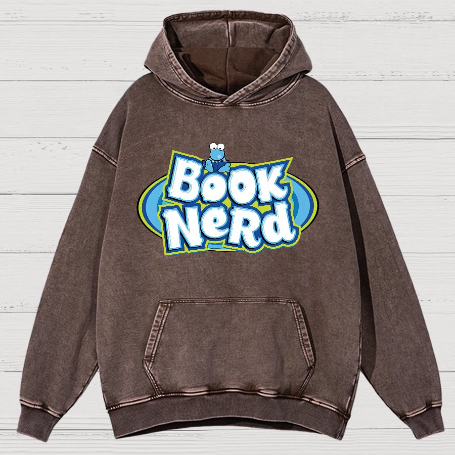 Book Nerd Vintage Distressed Hoodie