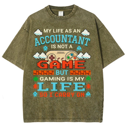 Gamer Accountant Gaming Design Quote Graphic Vintage Distressed T-shirt