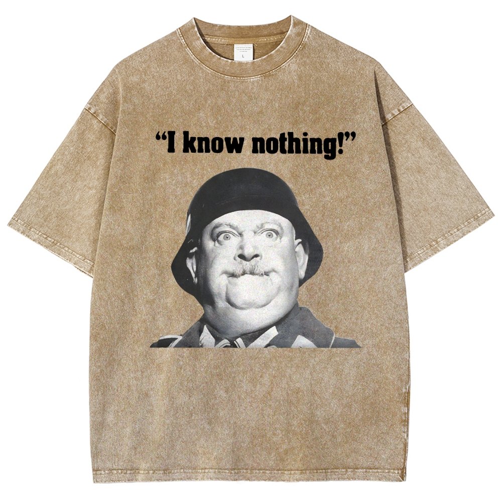 I Know Nothing Art Print Vintage Distressed T-shirt