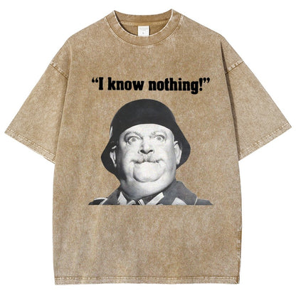 I Know Nothing Art Print Vintage Distressed T-shirt