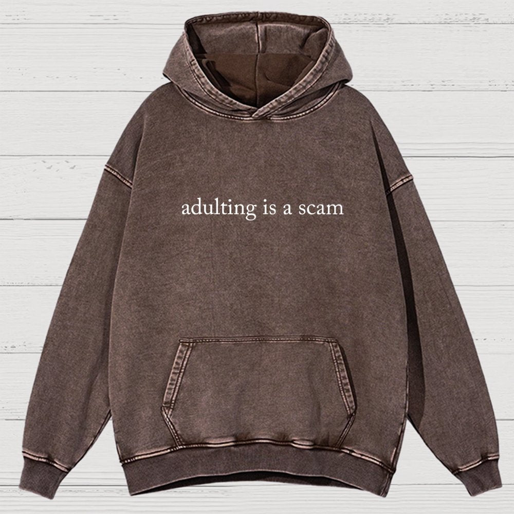 Adulting Is A Scam Vintage Distressed Hoodie