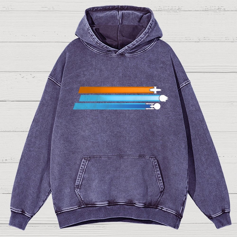 Space Racing Stripes Vintage Distressed Hoodie