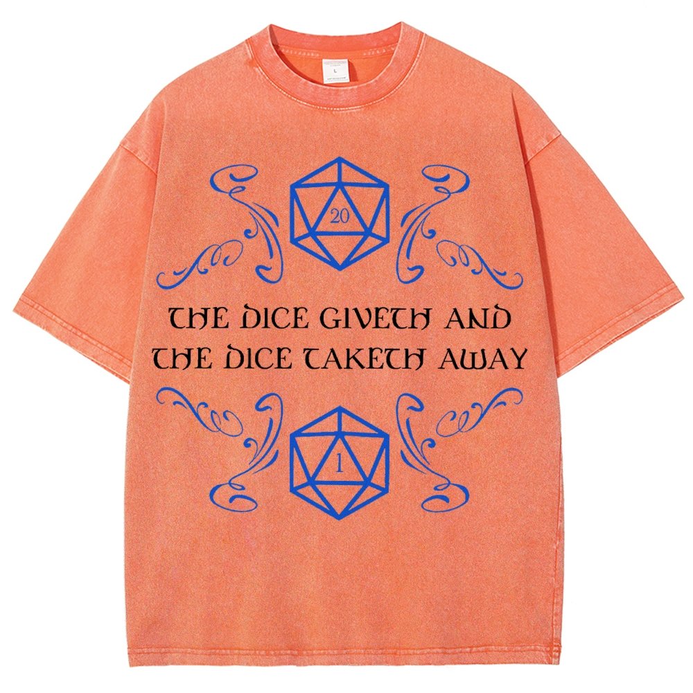 The Dice Giveth And Taketh Away Tabletop RPG Gaming Vintage Distressed T-shirt