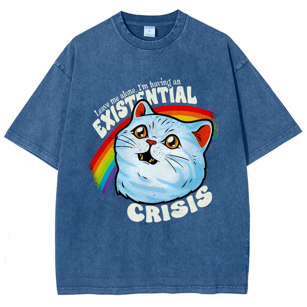 Existential Crisis Cat Vintage Distressed T-shirt