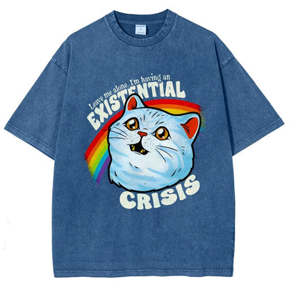 Existential Crisis Cat Vintage Distressed T-shirt