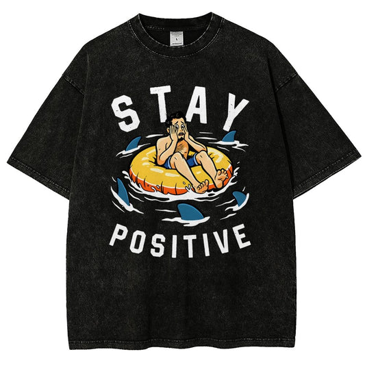 Try to Stay Positive! Vintage Distressed T-shirt