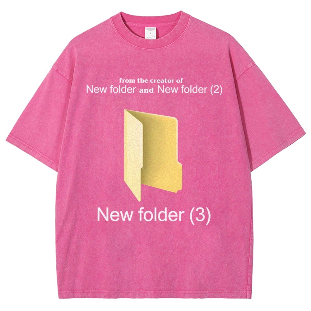 Humorous Internet meme New Folder (3) Vintage Distressed T-shirt