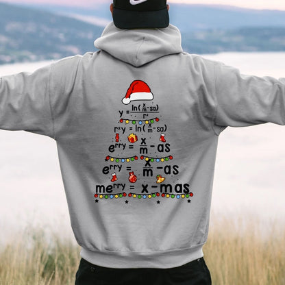 Christmas Math Printed Back Unisex Cotton Hoodie