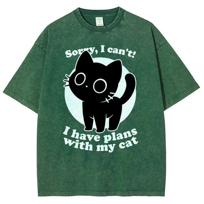 I Like Cats Not People - Cute Irony Pet Vintage Distressed T-shirt