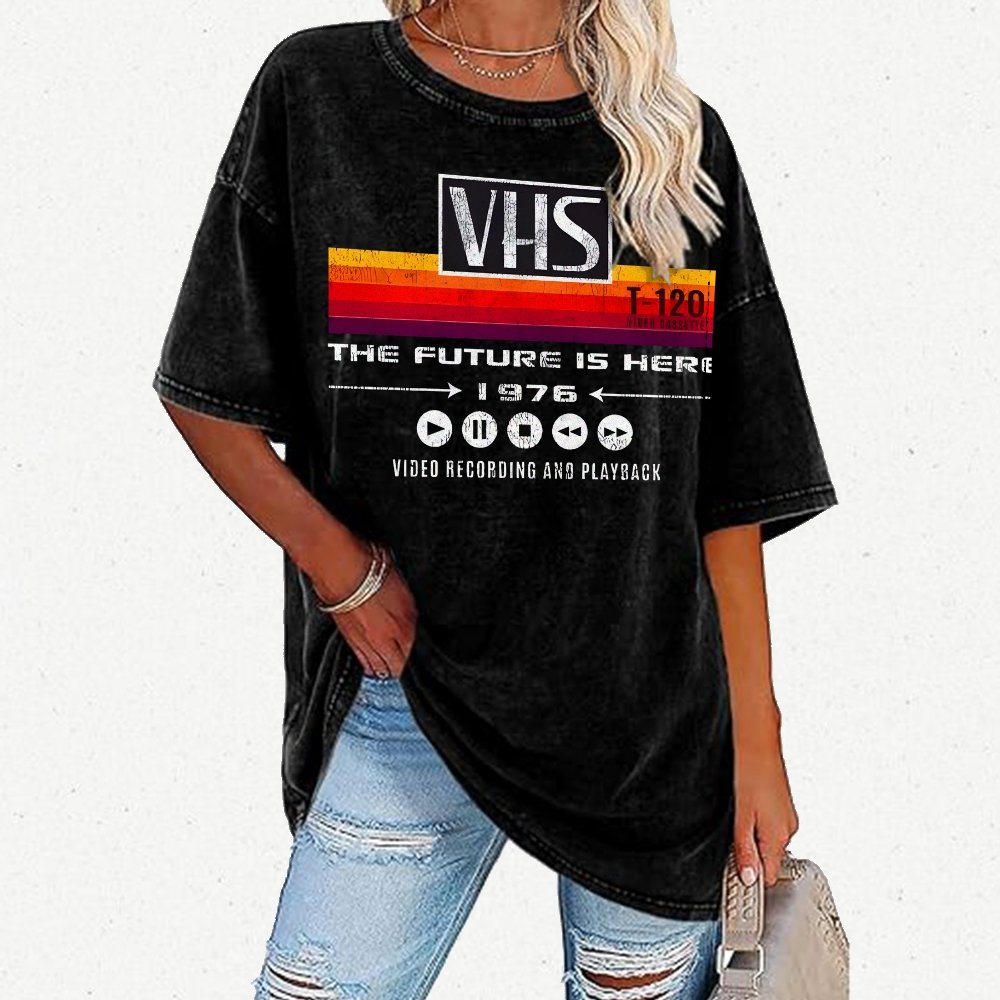 VHS- The Future Is Here Vintage Distressed T-shirt