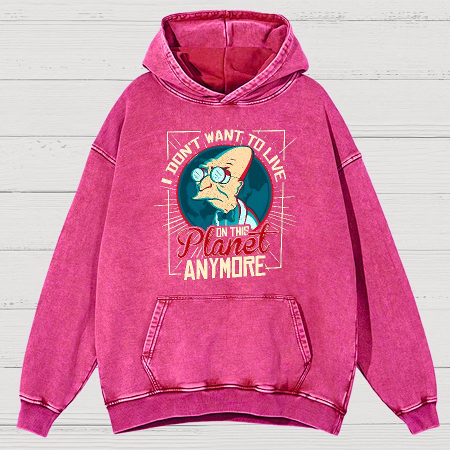 I Don't Want To Live Here Vintage Distressed Hoodie