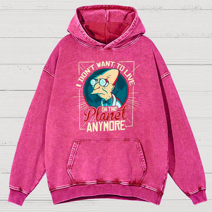 I Don't Want To Live Here Vintage Distressed Hoodie